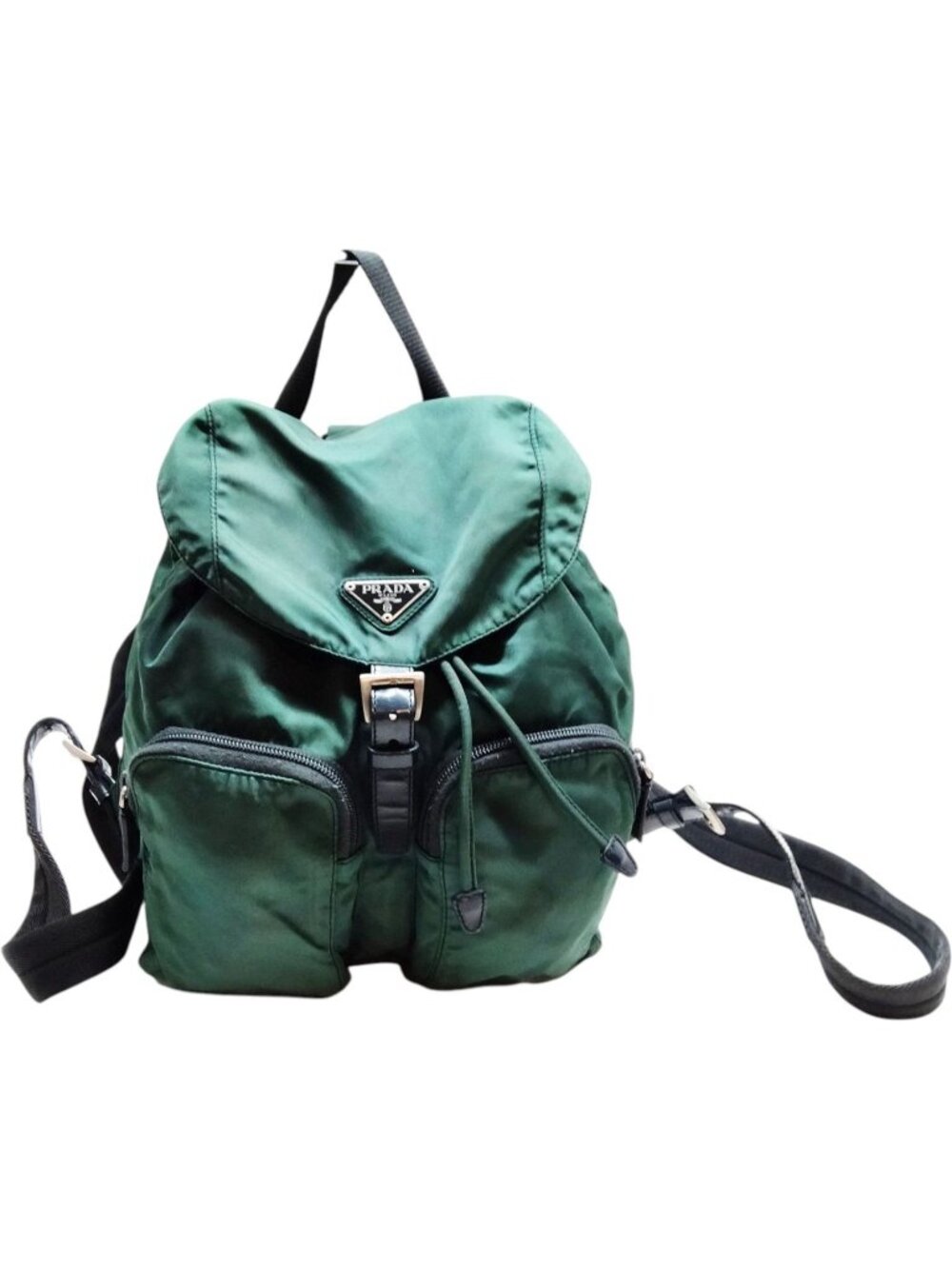 762244CR T3 Prada Backpack Bag Black Leather